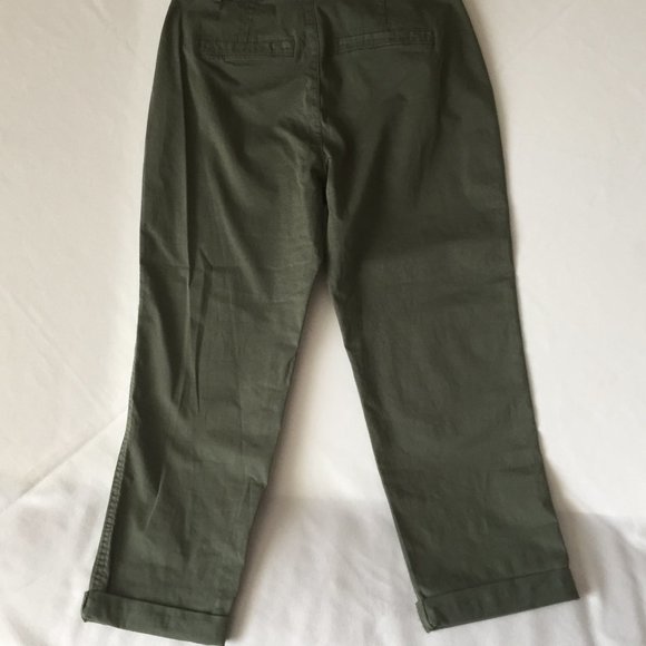 Mid-Rise Cotton Stretch Cropped / Ankle Pants - Picture 3 of 9
